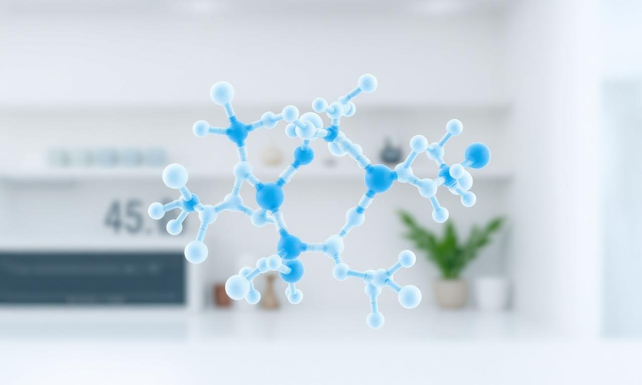 Wissenschaftliche 3D-Darstellung des Lactoferrin-Proteins mit eisenbindender Struktur